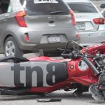 “Pensé que iba a morir”: joven motorizado sobrevive a fuerte accidente en Estelí Foto: Choque entre moto y vehículo en Estelí / TN8