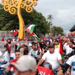 Foto: Celebración del 46/19, desde la Plaza La Fe en Managua/ TN8