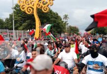 Foto: Celebración del 46/19, desde la Plaza La Fe en Managua/ TN8
