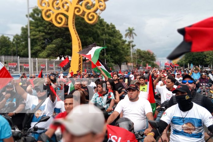 Foto: Celebración del 46/19, desde la Plaza La Fe en Managua/ TN8