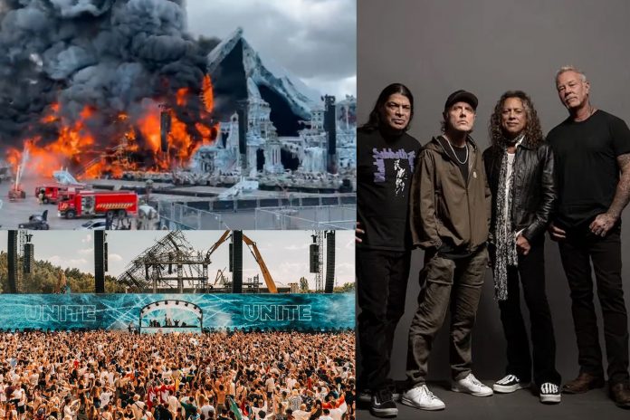 Foto: Metallica salvó a Tomorrowland tras el incendio/ Cortesía