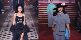 Foto: Becky G luciendo un elegante traje lavanda con sombrero/ Cortesía