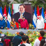 Comandante Daniel Ortega en homenaje al Comandante Hugo Chávez: «Es el santo más noble que yo he conocido» Foto: Acto por el 71 natalicio del Comandante Hugo Chávez, presidido por el Comandante Daniel Ortega y la Compañera Rosario Murillo