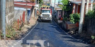 Foto: Mejora de calles en el barrio Hugo Chávez, en Managua / TN8