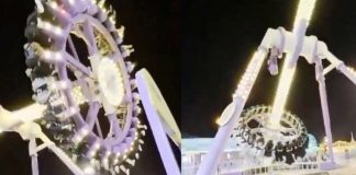 Foto: Juego mecánico colapsó con decenas de personas /Cortesía