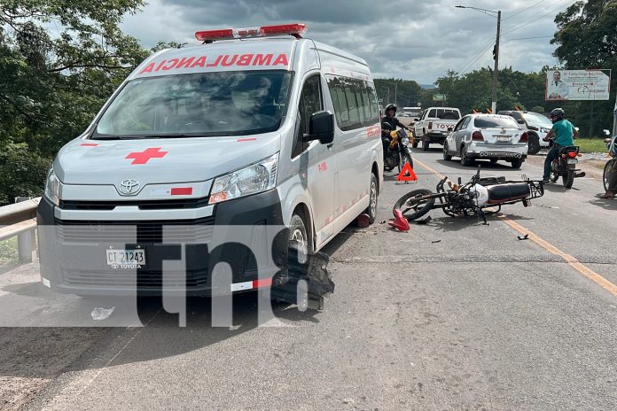 Foto: Motociclista resulta lesionado tras accidente en el puente La Tonga, Juigalpa/TN8