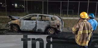 Foto: triple colisión en Managua termina en incendio/TN8