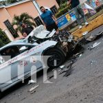 Masaya –Catarina: accidente entre camión y taxi deja solo daños materiales Foto: Masaya accidente que pudo ser fatal/TN8