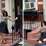 Anne Hathaway sufre aparatosa caída, su reacción provocó aplausos Foto: Anne Hathaway sufre aparatosa caída /Cortesía