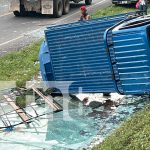 Accidente en el puente La Palmita deja cuantiosos daños materiales, Juigalpa, Chontales Foto: accidente en Juigalpa deja daños materiales/TN8