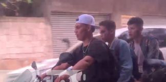 Foto: Trío de irresponsables en una moto por las calles de Masaya / TN8
