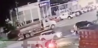 Foto: Últimos momentos de mortal accidente cerca del semáforo de El Guanacaste, Managua / TN8