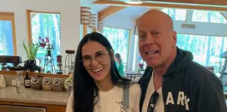 Foto: Demi Moore sobre Bruce Willis /cortesía