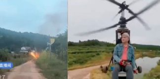 Foto: Helicóptero artesanal provoca la muerte de un influencer chino/Cortesía