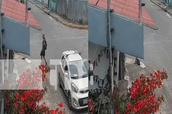 Foto: Delincuente huye por alcantarilla en San Luis Norte, Managua / TN8 Foto: Delincuente huye por alcantarilla en San Luis Norte, Managua / TN8