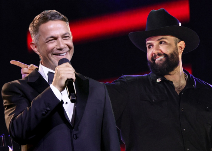 Foto: Carín León y Alejandro Sanz /cortesía