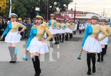 Desfile de bandas rítmicas llena de orgullo a estudiantes y familias en Estelí Foto: Desfile de bandas rítmicas llena de orgullo a estudiantes y familias en Estelí/TN8
