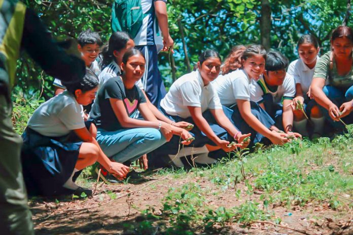 Foto: Estudiantes y MARENA celebran el Mes Patrio liberando reptiles / Cortesía Foto: Estudiantes y MARENA celebran el Mes Patrio liberando reptiles / Cortesía