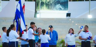 Foto: Acto por recibimiento de la Antorcha Centroamericana con los CoPresidentes Daniel Ortega y Rosario Murillo