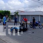 ¿No se vieron? Choque de motorizados en Villa Fontana, Managua Foto: Choque entre motos en Villa Fontana, Managua / TN8