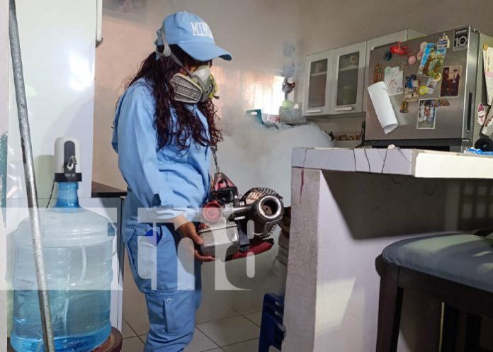 Foto: Fumigación en el barrio Hilario Sánchez, Managua / TN8 Foto: Fumigación en el barrio Hilario Sánchez, Managua / TN8