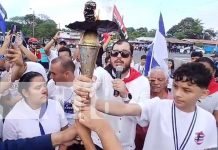 Carazo vive el recorrido de la Antorcha de la Libertad con orgullo