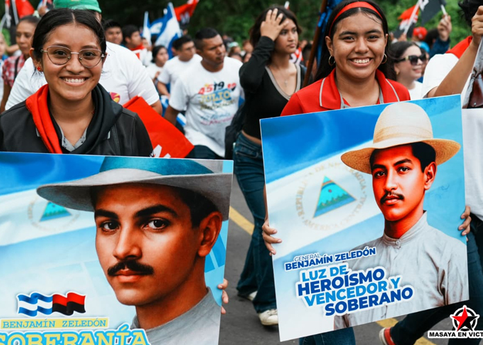 Foto: Juventud Sandinista en Masaya honra con fervor al Héroe Nacional Benjamín Zeledón/Cortesía