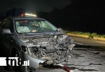 Por ir «bolo» se estrelló contra una valla de seguridad en carretera Masaya – Managua Foto: Casi provoca tragedia en Masaya – Managua /TN8