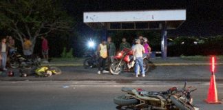 Foto: Noche de susto en Managua, accidente de motos deja tres heridos/TN8