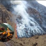 Montañista perdido en Cerro Azul, Argentina, prendió fogata  y desató incendio forestal Foto: Evalúan acciones legales contra montañista responsable del incendio / Cortesía