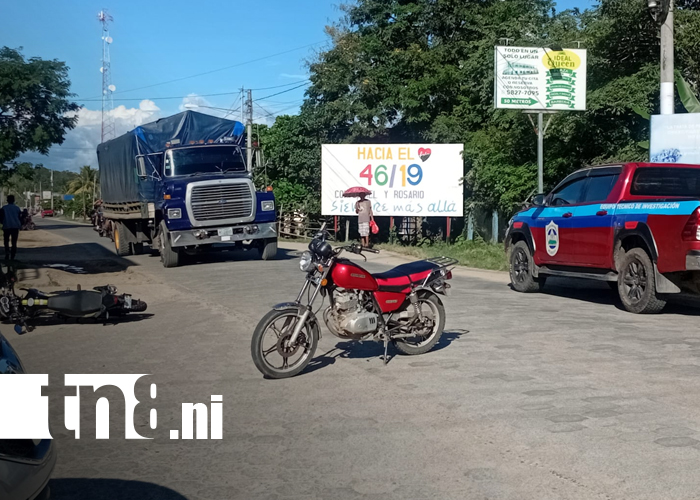 Foto: Maniobra imprudente provoca fuerte colisión entre motocicletas en Nueva Segovia/TN8
