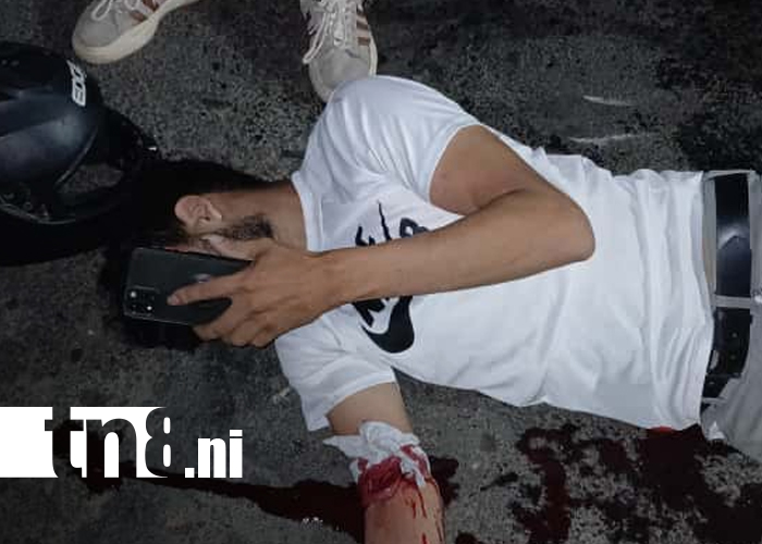 Foto: Motociclista herido tras brutal choque en Waspam Sur/TN8