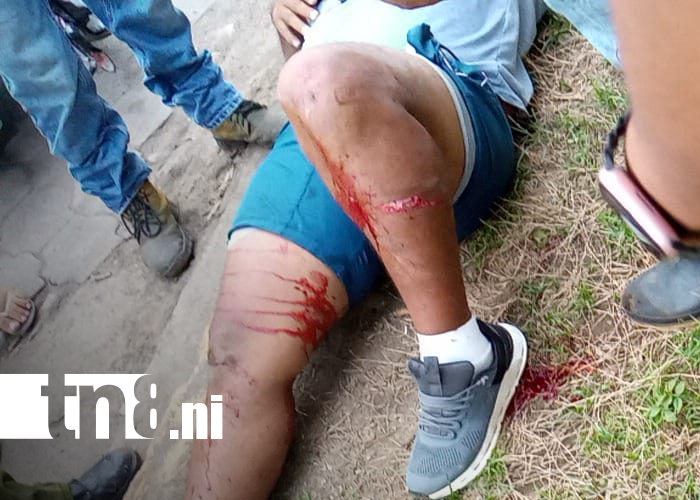 Foto: Motociclista lesionado y daños materiales en Rivas/TN8