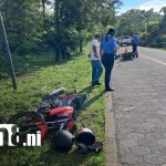 Violento choque de motos deja tres lesionados en Ometepe Foto: Policía Nacional investiga accidente en Ometepe/ TN8