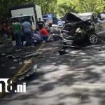 Accidente en la carretera Panamericana Norte deja lesionados en la comunidad El Diamante, municipio de La Trinidad Foto: accidente en carretera de La Trinidad; socorristas actúan de inmediato/TN8