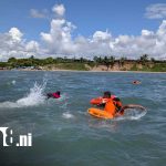 Bomberos Unidos realizan impactante rescate marítimo en Puerto Cabezas Foto: Ejercicio de rescate por el 46 aniversario del MINT en Bilwi / TN8