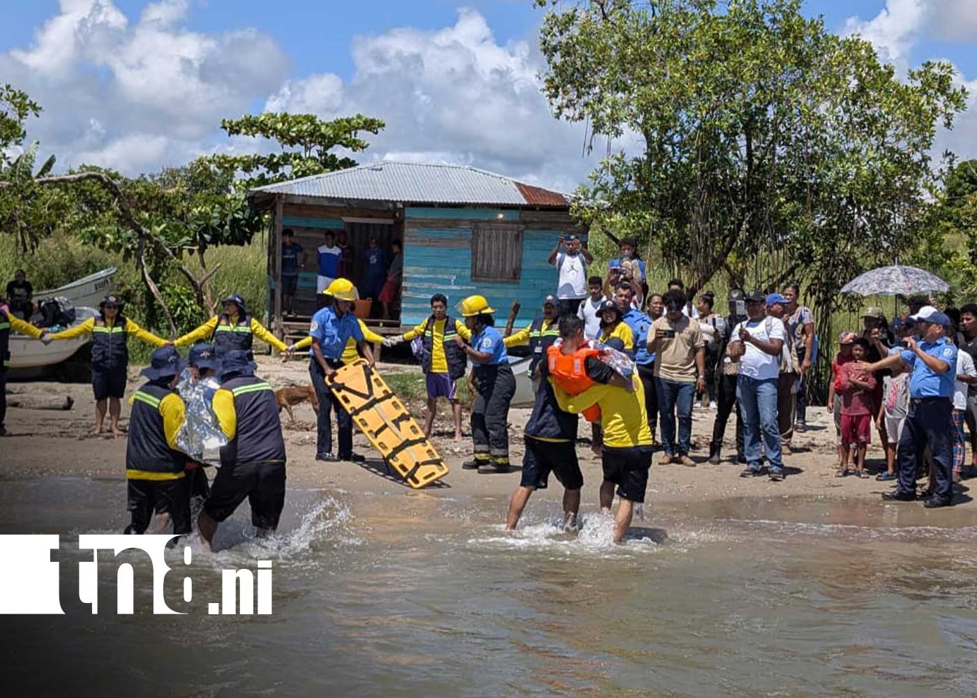 Foto: Ejercicio de rescate por el 46 aniversario del MINT en Bilwi / TN8