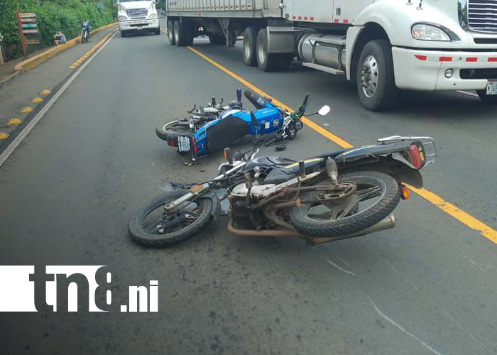 Foto: Investigan choque entre motocicletas en Nindirí–Sabana Grande/ TN8