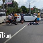 Fuerte accidente deja dos motociclistas heridos en carretera sur Foto: Accidente en carretera sur, Managua / TN8