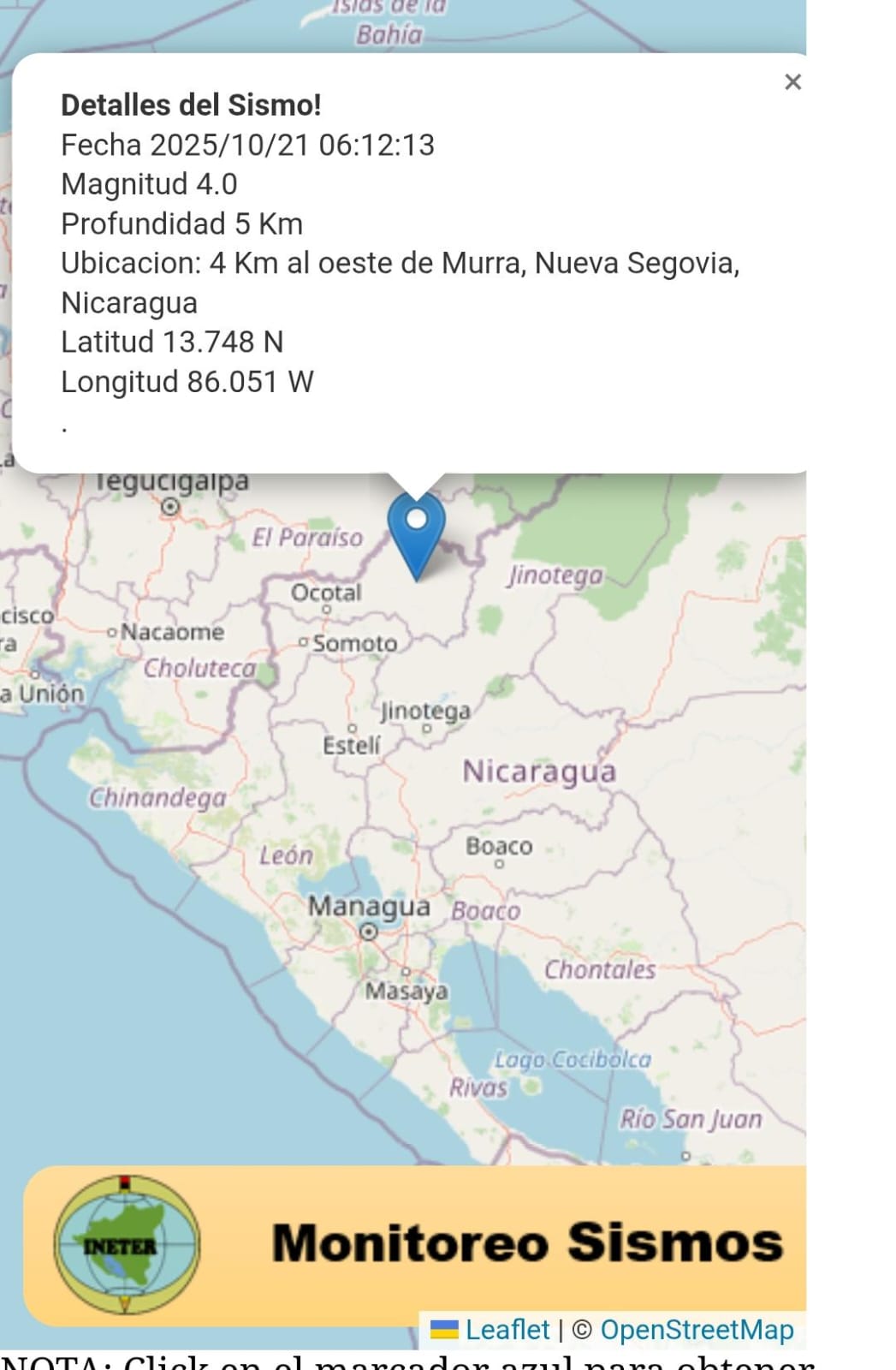 Foto: Sismo en Murra, Nueva Segovia