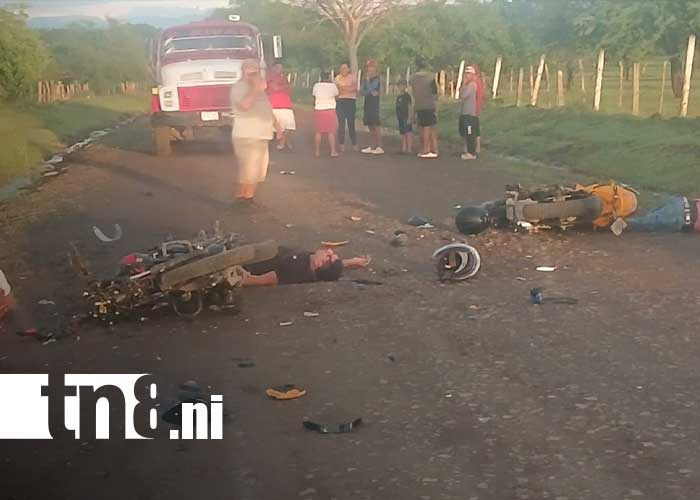Foto: Mortal accidente con motos en Villanueva, Chinandega / TN8