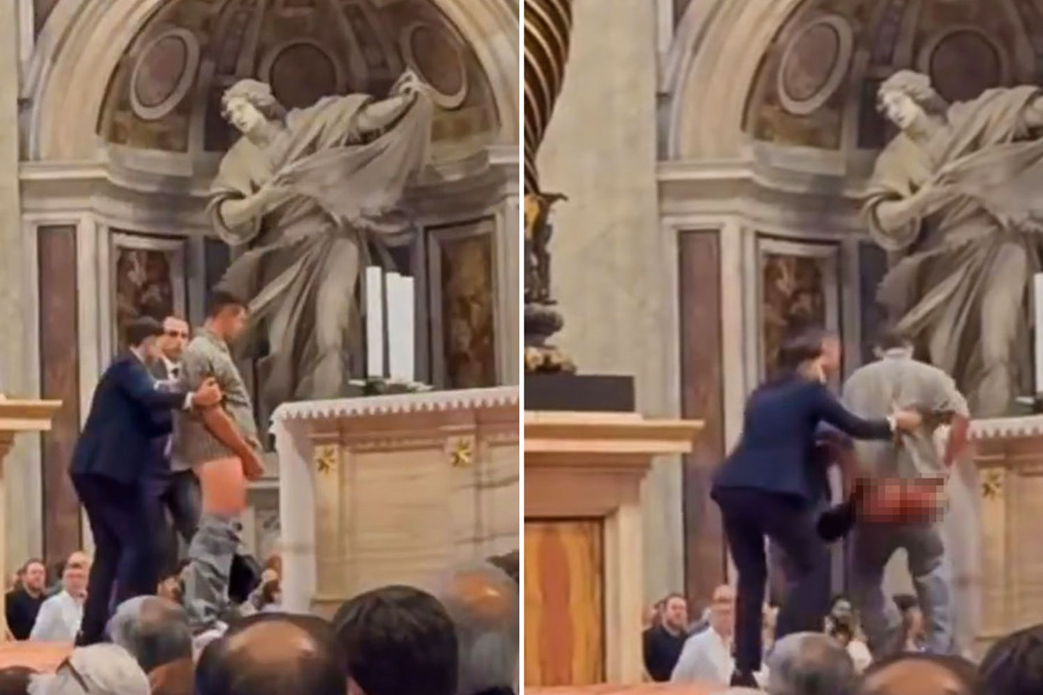 Foto: Hombre orina la Basílica de San Pedro en el Vaticano/ Cortesía