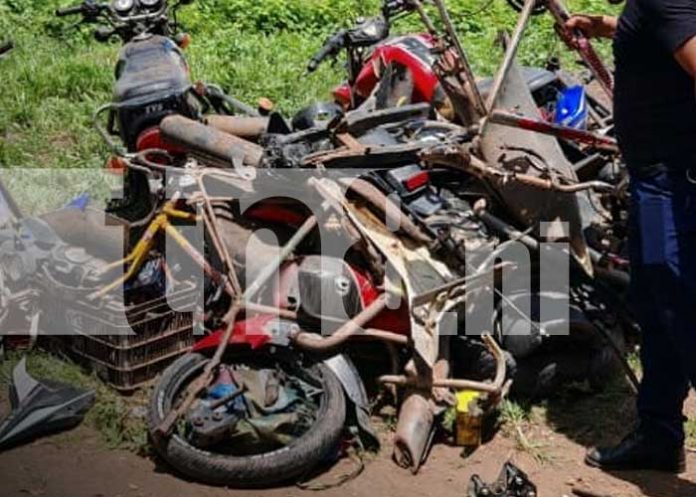 Foto: Desmantelan centro para desarme de motos en Los Brasiles, Managua / TN8 Foto: Desmantelan centro para desarme de motos en Los Brasiles, Managua / TN8