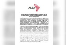 ALBA condena amenaza de EE. UU. contra la soberanía de Venezuela Foto: ALBA condena amenaza de EE. UU. contra la soberanía de Venezuela/Cortesía