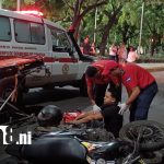 Foto: Motociclista lesionado tras violación de preferencia en Managua/TN8
