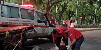 Foto: Motociclista lesionado tras violación de preferencia en Managua/TN8