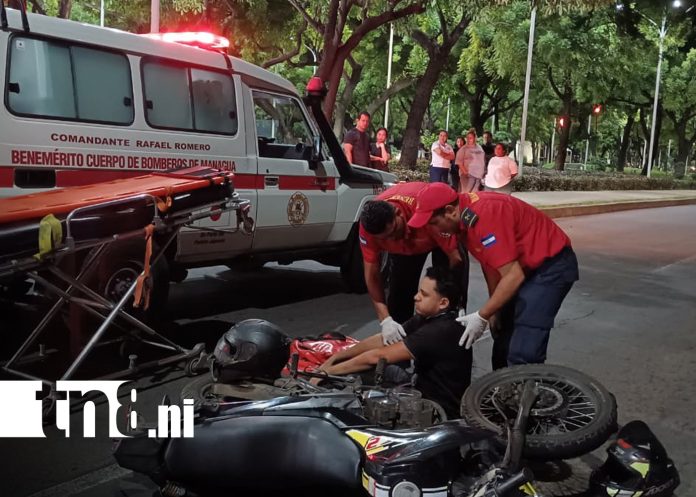 Foto: Motociclista lesionado tras violación de preferencia en Managua/TN8 Foto: Motociclista lesionado tras violación de preferencia en Managua/TN8