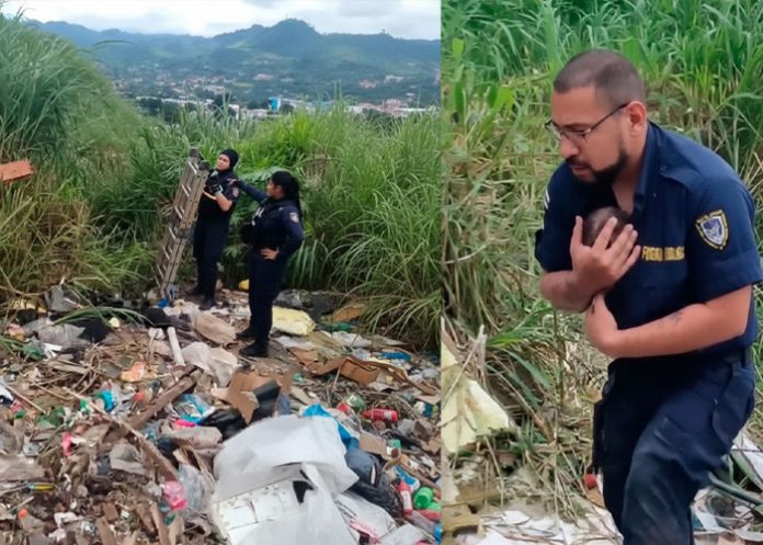 Foto: Policía rescata bebé de una alcantarilla en Costa Rica /Cortesía