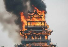 Foto:China investiga incendio en templo reconstruido/Cortesía