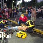 Foto: Motociclista resulta gravemente herido tras estrellarse en la Rotonda El Periodista/TN8